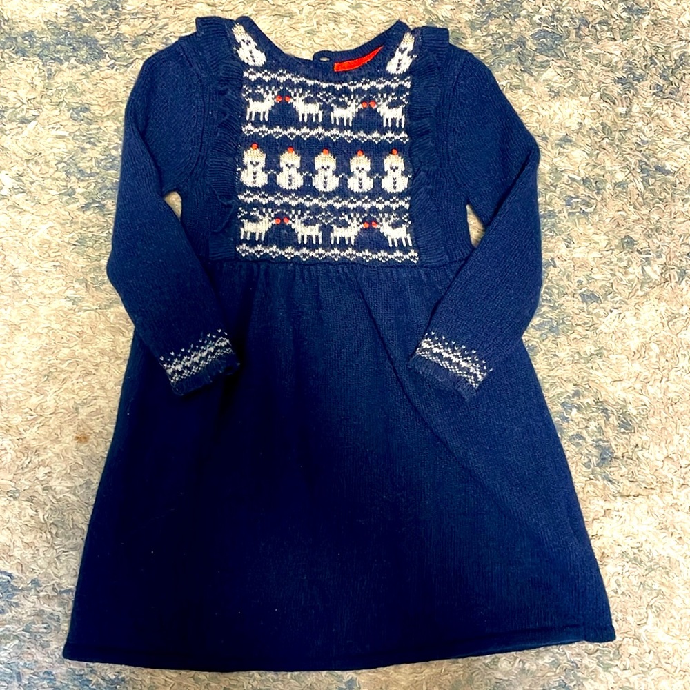 Mini Boden Toddler Girls' Fair Isle Snowman Knitted Dress